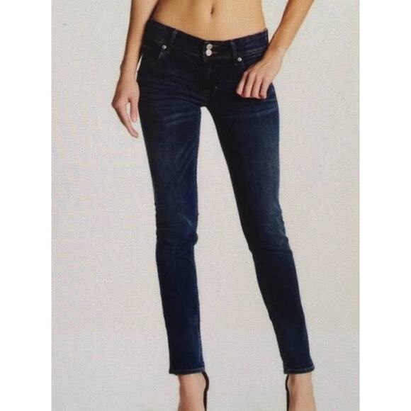 Hudson Jeans Mid Rise Collin Dark Wash LVC Slim Straight Flap Jeans sz 24 x 32 - Picture 2 of 10